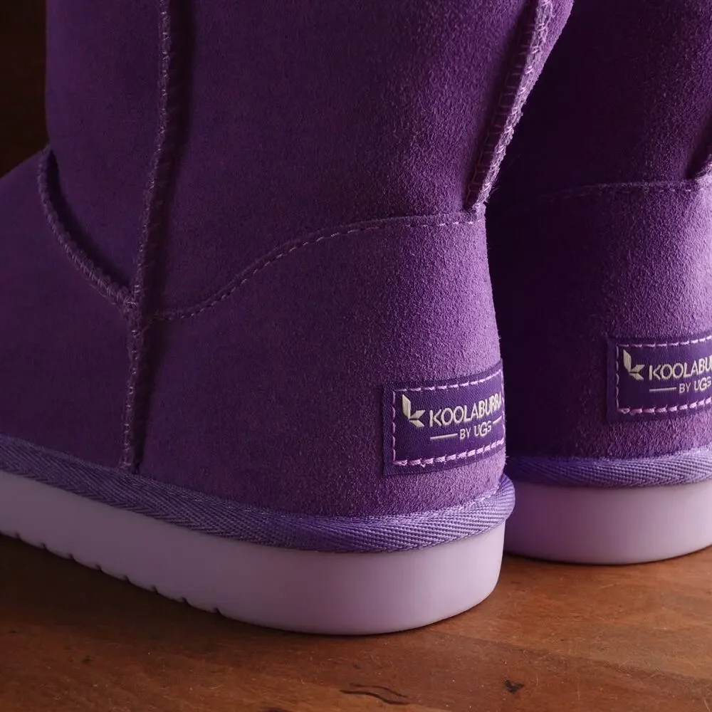 UGG Koolaburra Boot Girl SZ 4 Purple Koola Mini Zip Ankle Suede Winter Cozy NWOB